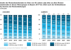 Anteile der Empfängerinnen und Empfänger von Renten im Alter von 65 Jahren oder älter in Bayern nach der Größenklasse der Summe der Rentenleistungen