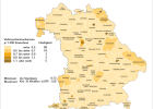 Verbraucherinsolvenzen je 1 000 Einwohner in den kreisfreien Städten und Landkreisen Bayerns